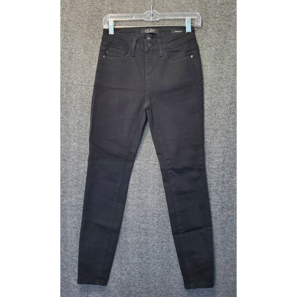 Judy Blue Jeans Womens 1/25 Skinny Fit Black Mid Rise Stretch Denim Goth Grunge